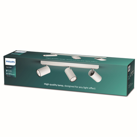 KOSIPO Deckenleuchte Reflektor Leuchte 3x GU10 Weiß Moving PHILIPS