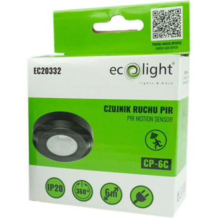 PIR 360° Bewegungs- und Dämmerungssensor 6m Decke Schwarz