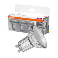3x LED Leuchtmittel GU10 4,3W = 50W 350lm 4000K OSRAM BASE