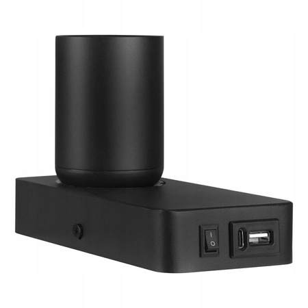 Wand Wandmontage Aufputz Leselampe GU10 USB Schwarz Matt Timo Masterled