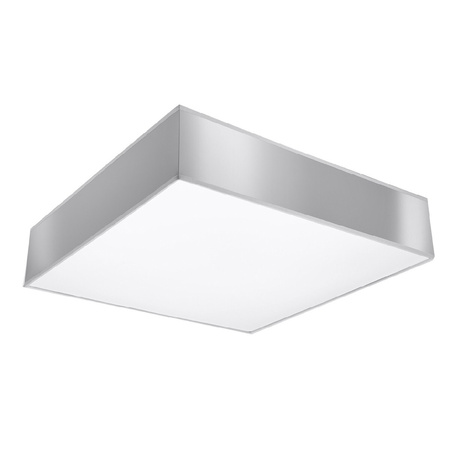 LED-Deckenleuchte Deckenaufbauleuchten HORUS 4xE27 Quadratische Leuchte 55cm Grau SOLLUX
