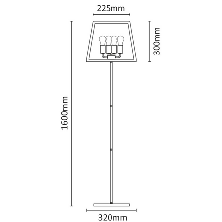 IL MIO FINLAND Stehleuchte 4xE27 Schwarz - GOLDLUX (Polux)