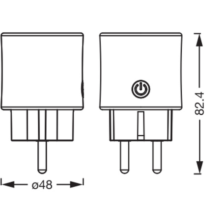 Intelligente Steckdose EU 230V 10A Energiezähler SMART+ Matter WiFi Plug Ledvance