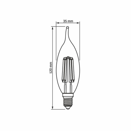 LED Lampen E14 BA 35 6W = 52W 680lm 2200K Warmer Bernsteinfaden 360° VIDEOX
