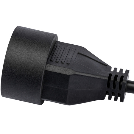 Stromverlängerungskabel Stecker - Steckdose mit Erdung 1,5m 3x1,0 mm 13 A Schwarz ECOLIGHT