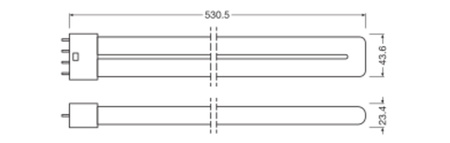 LED-Leuchtstofflampe 2G11 24W = 55W 3050lm 3000K Warm Dimmbar 140° Dulux Ledvance