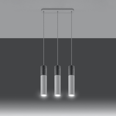 BORGIO 3L 3xGU10 Loft Hängeleuchte Weiß und grau SOLLUX