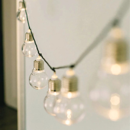 Solar Garland Garden Outdoor Decorative Light Chain 2M 10x LED BULBS