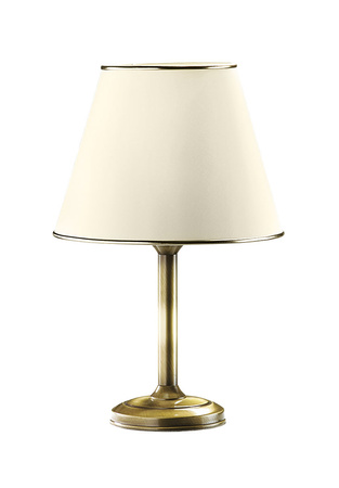 CLASSIC E27 Tischlampe Nachtclub 56 cm Lampenschirm Classic Ecru Antik Gold Jupiter