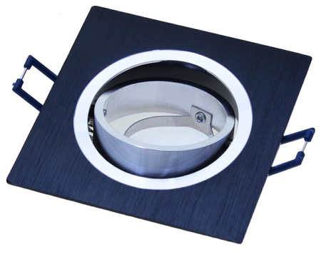 Einbaustrahler GU10, Einbauspot HALOGEN Quadrat beweglich gebürstet Schwarz LUMILED