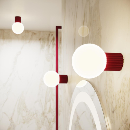 Badezimmer Wandleuchte G9 Rund Maroon Modern Matt IP44 Halo Sollux