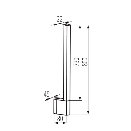 Lineare Außenfassadenleuchte 80cm LED 10W 450lm 3000K Warm IP54 Anbau Schwarz YALTE Kanlux