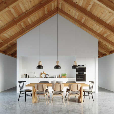 CASCO E27 Hängeleuchte skandinavisch Schwarz und Holz SOLLUX