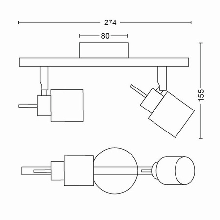 MERANTI Deckenleuchte 2x GU10 Wandmontage Reflektor Weiß PHILIPS