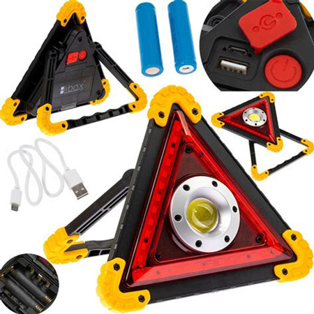 Wiederaufladbare Warn-Taschenlampe 10W 1600lm COB LED Handgriff 180° und USB