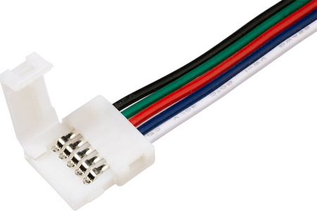 5PIN RGB+W LED-Streifenanschluss 2-seitig mit 10-mm-Kabel