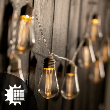 20x LED Solar Lichterkette, Außen Garten Lichterkette 5.69m 3000K warm HELIC LUMILED