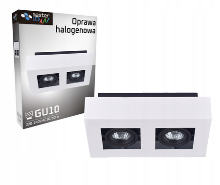 Anbauleuchte HALOGEN Beweglich 2x GU10 Rechteckig Weiß 85mm NEMO