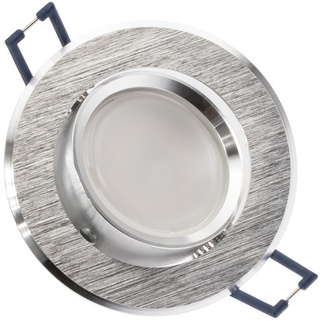 HALOGEN Einbaustrahler, IP44 Deckenstrahler Rund + LED GU10 6W Silber LUMILED