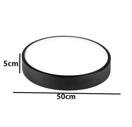 Decken LED Deckenleuchten, Wandleuchte, rund, 3960 lm, 50 W, 4000 K, IP22, Schwarz