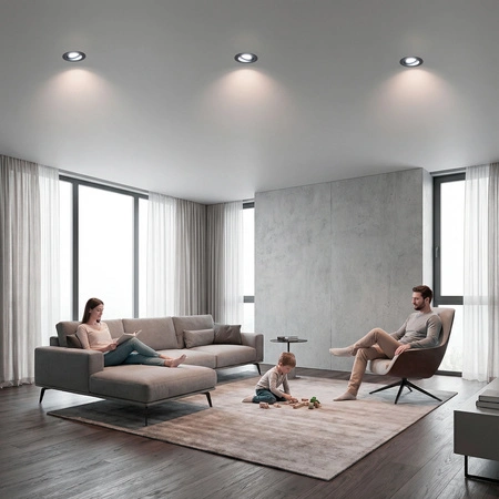 Einbaustrahler GU10, MR16 Einbauspot HALOGEN Runde beweglich Schwarz CASSIO LUMILED