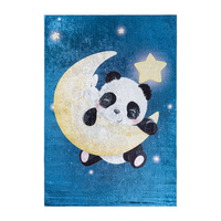 Kinder Anti-Rutsch-Teppich Panda Bär auf dem Mond Teppich Teppiche 120x170 cm GOLDLUX