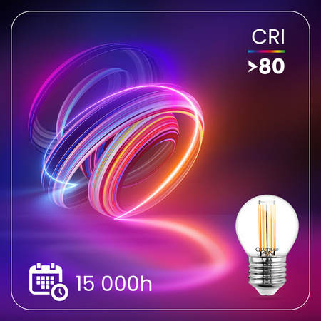 6x LED-Lampe E27 Ball P45 4W = 40W 470lm 3000K Warm 360° FILAMENT LUMILED