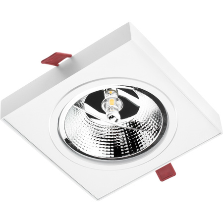 Einbaustrahler GU10, ES111 Einbauspot 14mm Quadrat beweglich Weiß CARPI LUMILED