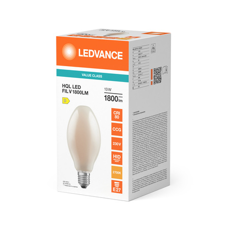 LED Lampen HQL E27 13W = 50W 1800lm 2700K Warmweiß FILAMENT LEDVANCE