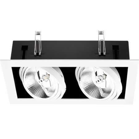 Einbaustrahler 2x GU10, ES111 Einbauspot HALOGEN Rechteck beweglich Weiß CANIS LUMILED