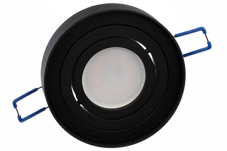 HALOGEN Einbaustrahler Tuba Spot, beweglich GU10 Rund Schwarz 20mm MIDI + LED GU10 6W 3000K LUMILED