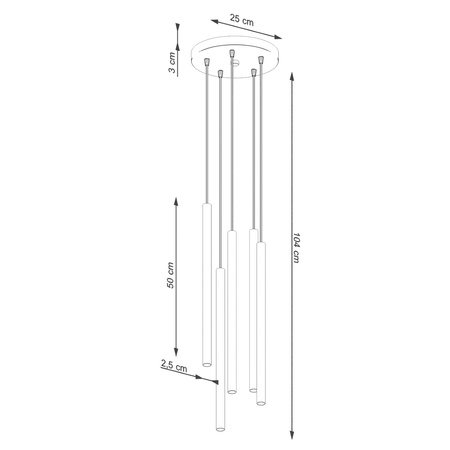 Decke Hängelampe Tuba Spot 5x G9 Beige Pastelo Ocean Green SL.1516 Sollux