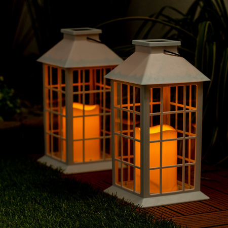 Solar-LED-Gartenlampe Hängelaterne Weiß 27 cm