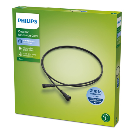 GardenLink IP65 Verbindungskabel 2m Verlängerungskabel Schwarz PHILIPS