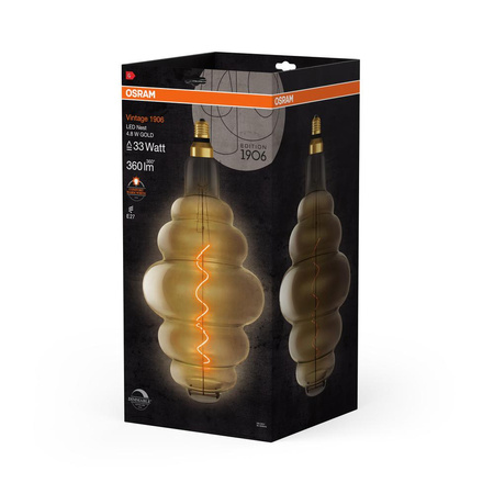 Dekorative Leuchtmittel E27 NEST 4,8W = 33W 360lm 2200K Warm 320° Filament dimmbar OSRAM Vintage 1906
