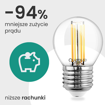 LED-Lampe E27 Kugel P45 2,2W 470lm = 40W 2700K warmweiß 360° Filament Energieklasse A LUMILED