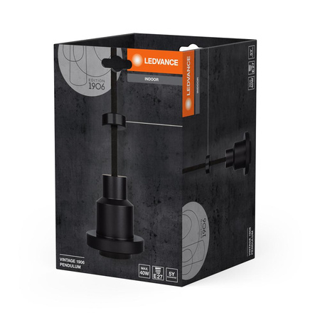 Pendelleuchte mit E27-Lampenfassung 20cm Aluminium Schwarz Vintage-Pendel von LEDVANCE