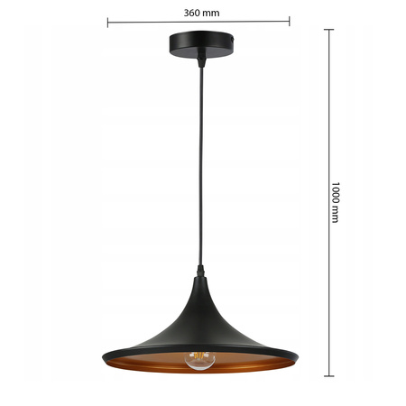 Masterled E27 Schwarz Gold Mezo Hängeleuchte