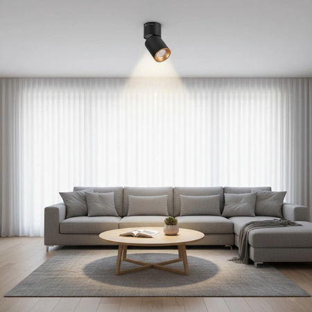 SPOT Anbauleuchte GU10-Öse bewegliches Gelenk Schwarz und Gold