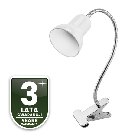 Schreibtischlampe Tisch Verstellbar DONA Schule Nachtlicht E27 Clip Weiß LUMILED