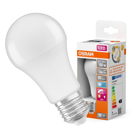 LED-Lampe A60 E27 8.8W = 60W 806lm 4000K Neutral 200° mit Bewegungs- und Dämmerungssensor CLASSIC Osram