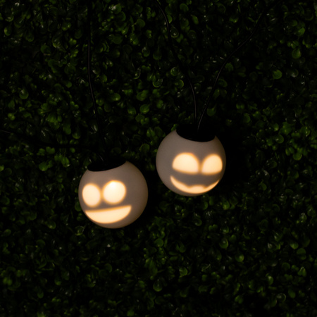 Weihnachtsgirlande 8x LED batteriebetrieben dekorativ Schneemänner Geister 4,33 m spielend weiß + USB C