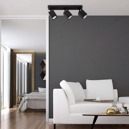 Decken-Reflektor-Wandleuchte 3xGU10 QUANTUS Schwarz