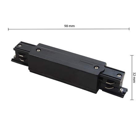 Gerader Steckverbinder für Dreiphasen-Sammelschienen schwarz