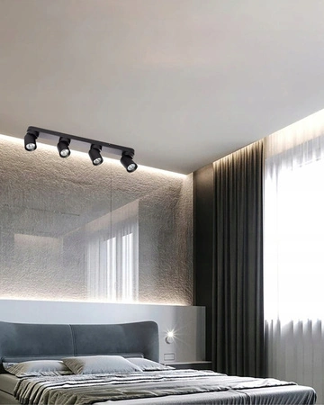 TIMO Decken-/Wandleuchte Wandleuchte Reflektor bewegliche Halogenleuchte 4 xGU10 schwarz rund LVT