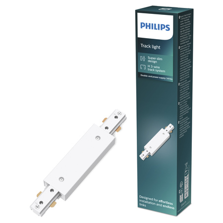 Dual Power Connector für LED-Beleuchtungsschienen Einphasig Weiß EasyLink Philips