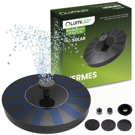 LED HERMES Solar Gartenbrunnen schwimmend mit Pumpe 180l/h LUMILED