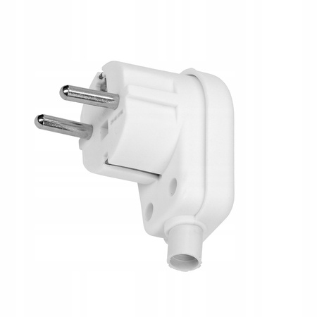 Winkelstecker UNI-SCHUKO-Stecker mit Erdung lösbar weiß ORNO