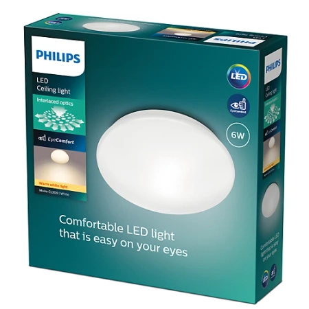 LED Plafond Aufputz MOIRE 6W 2700K 22cm Weiß Rund PHILIPS