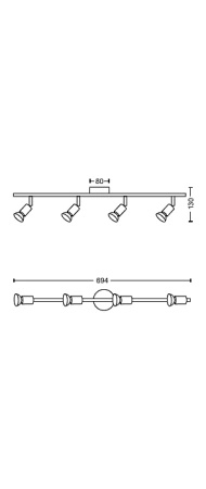 Deckenleuchte LIMBALI 4x GU10 Wandleuchte Reflektor beweglich Satin PHILIPS